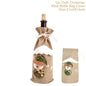 Creative Christmas Wine Bottle Set Golden Velvet Dress Wine Bottle Cover Wine Bottle Bag Sleeve Xmas New Year Dinner Table Decor