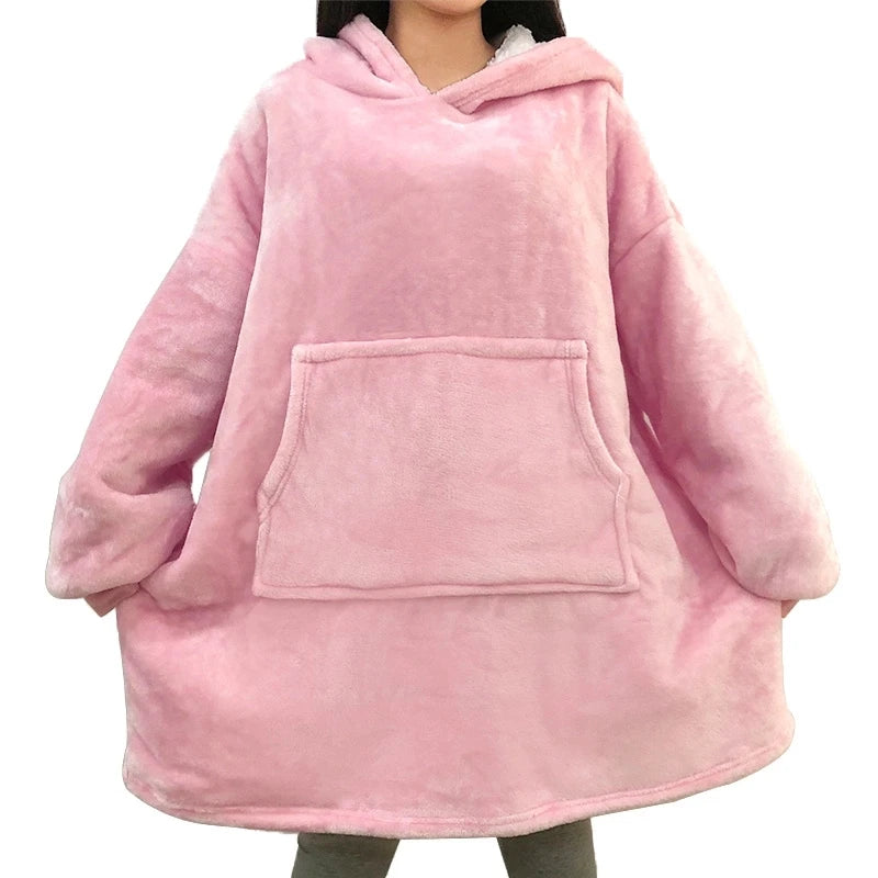 Women Oversized Hoodie Blanket with Sleeves Warm Hoodies Sweatshirts Giant Soft Wearable Blanket Hoodies Women Casaco Feminino