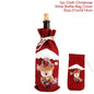 Creative Christmas Wine Bottle Set Golden Velvet Dress Wine Bottle Cover Wine Bottle Bag Sleeve Xmas New Year Dinner Table Decor