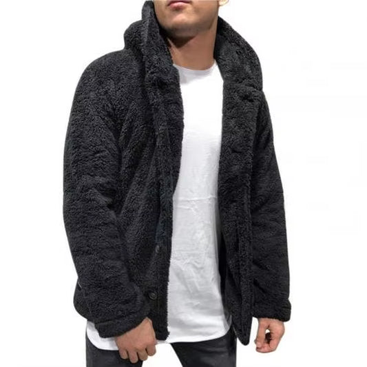 ```Huggable Marshmallow Jacket: The Ultimate Snuggle Suit for Men – Windproof, Fluffy, and Buttoned-Up Like a Cozy Sausage!```