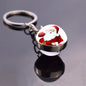 Christmas Jewelry Christmas Theme Glass Cabochon Key Chains Santa Claus Christmas Tree Pattern Double Side Glass Ball Keychain