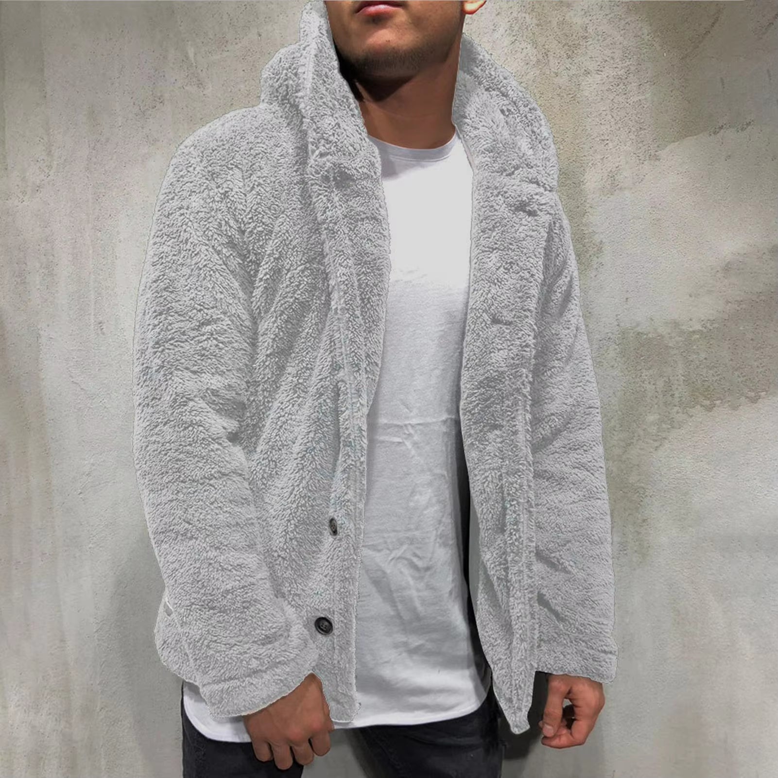 ```Huggable Marshmallow Jacket: The Ultimate Snuggle Suit for Men – Windproof, Fluffy, and Buttoned-Up Like a Cozy Sausage!```