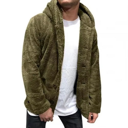 ```Huggable Marshmallow Jacket: The Ultimate Snuggle Suit for Men – Windproof, Fluffy, and Buttoned-Up Like a Cozy Sausage!```