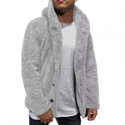 ```Huggable Marshmallow Jacket: The Ultimate Snuggle Suit for Men – Windproof, Fluffy, and Buttoned-Up Like a Cozy Sausage!```