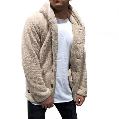 ```Huggable Marshmallow Jacket: The Ultimate Snuggle Suit for Men – Windproof, Fluffy, and Buttoned-Up Like a Cozy Sausage!```